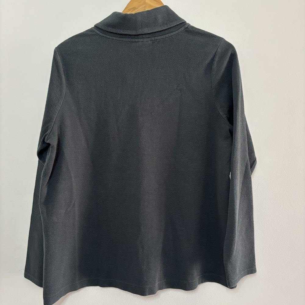 J Jill Pure Jill Long Sleeve Shawl Collar Sweatshirt Large Texture CozyCore‎ - Picture 3 of 9